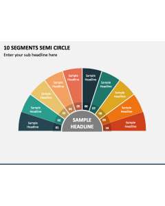 10 Segments Semi Circle PPT Slide 2