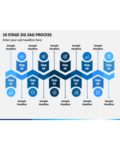 10 Stage Zig Zag Process PPT Slide 1