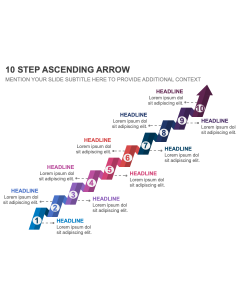 10 Step Ascending Arrow PPT Thumbnail