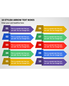 10 Stylish Arrow Text Boxes PPT Thumbnail