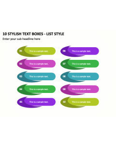 10 Stylish Text Boxes - List Style PPT Thumbnail