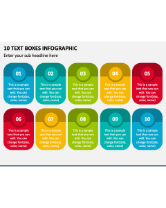 10 Text Boxes Infographic PPT Slide 1