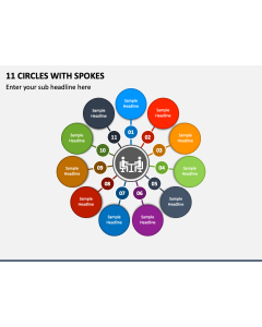 11 Circles with Spokes PPT Slide 2