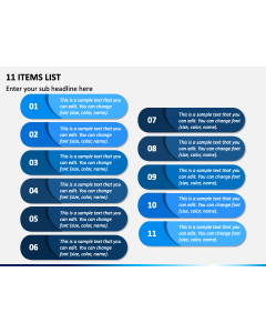 11 Items List PPT Slide 1