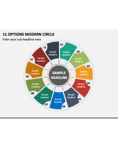 11 Options Modern Circle PPT Slide 1
