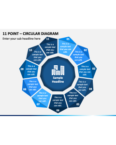 11 Point - Circular Diagram PPT Slide 1
