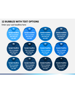 12 Bubbles with Text Options PPT Slide 1