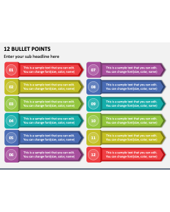 12 Bullet Points PPT Slide 1