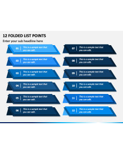 12 Folded List Points PPT Slide 1