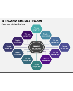 12 Hexagons around a Hexagon PPT Slide 1