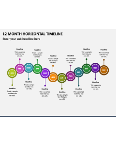 12 Month Horizontal Timeline PPT Slide 2