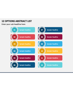 12 Options Abstract List PPT Slide 1