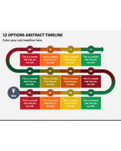 12 Options Abstract Timeline PPT Slide 1