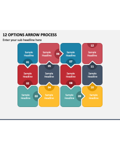 12 Options Arrow Process PPT Slide 1