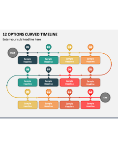 12 Options Curved Timeline PPT Slide 1