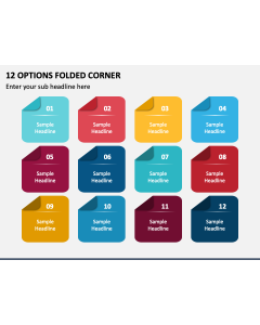 12 Options Folded Corner PPT Slide 1