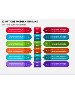 12 Options Modern Timeline PPT Slide 1