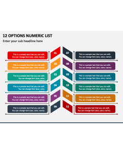 12 Options Numeric List PPT Slide 1