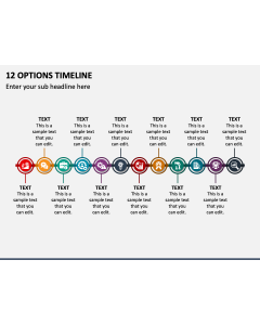 12 Options Timeline PPT Slide 1