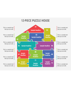 12-Piece Puzzle House PPT Slide 1