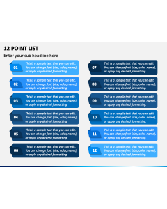 12 Point List PPT Slide 1