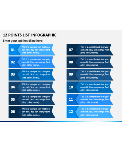 12 Points List Infographic PPT Slide 1