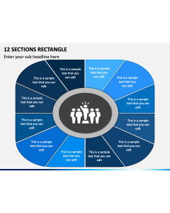 12 Sections Rectangle PPT Slide 1