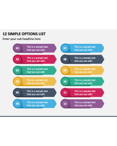 12 Simple Options List PPT Slide 1