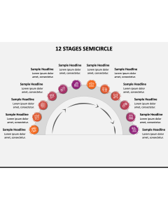 12 Stages Semicircle PPT Slide 1