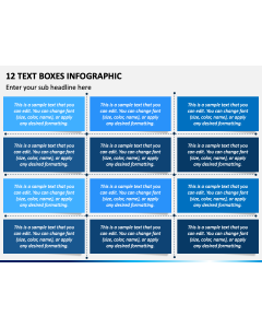 12 Text Boxes Infographic PPT Slide 1