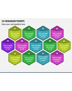 13 Hexagon Points PPT Slide 1