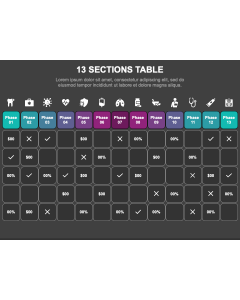 13 Sections Table PPT Slide 1