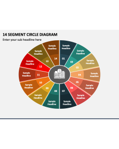 14 Segment Circle Diagram PPT Slide 1