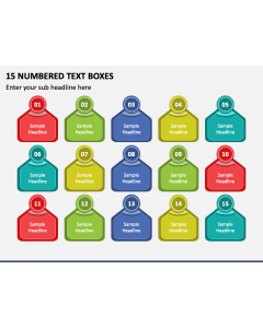 15 Numbered Text Boxes PPT Slide 1
