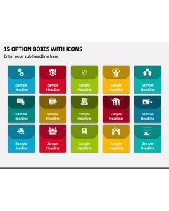 15 Option Boxes with Icons PPT Slide 1