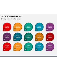 15 Option Teardrops PPT Slide 1