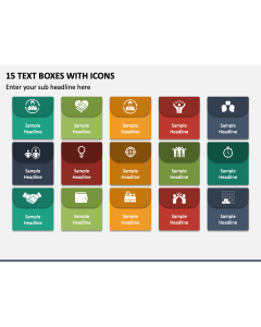 15 Text Boxes with Icons PPT Slide 2