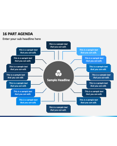 16 Part Agenda PPT Slide 1