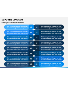 16 Points Diagram PPT Slide 1