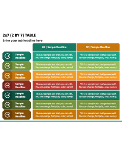 2 by 7 Table PPT Slide 1