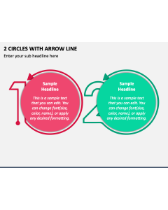 2 Circles with Arrow Line PPT Slide 1