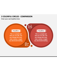2 Colorful Circles - Comparison PPT Slide 1