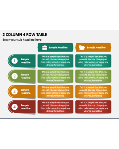 2 Column 4 Row Table PPT Slide 1