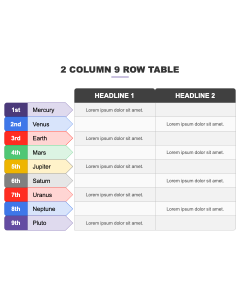 2 Column 9 Row Table PPT Thumbnail