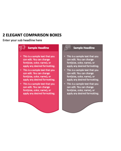 2 Elegant Comparison Boxes PPT Slide 2