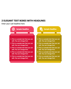 2 Elegant Text Boxes with Headlines PPT Slide 2