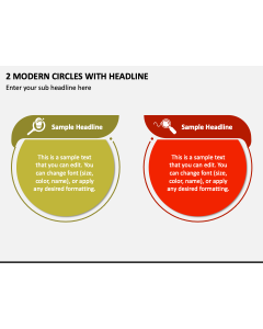 2 Modern Circles with Headline PPT Slide 1