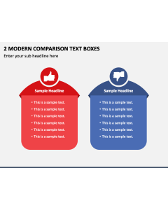 2 Modern Comparison Text Boxes PPT Slide 1