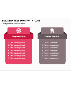 2 Modern Text Boxes with Icons PPT Slide 1