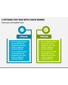 2 Options Text Box with Check Marks PPT Slide 1